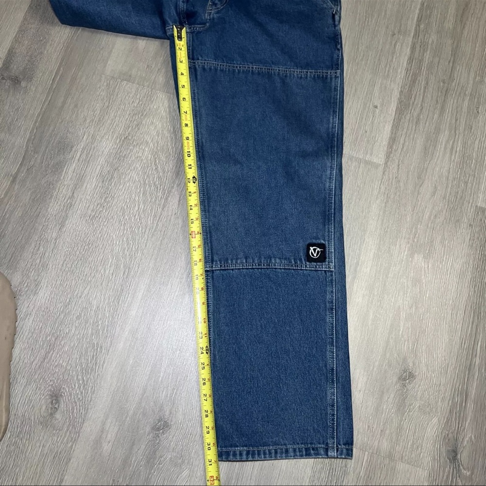 Vans Jeans Men 34 Blue Denim Double Knee Wide Leg Baggy Skater Y2k Vintage 90s View 3